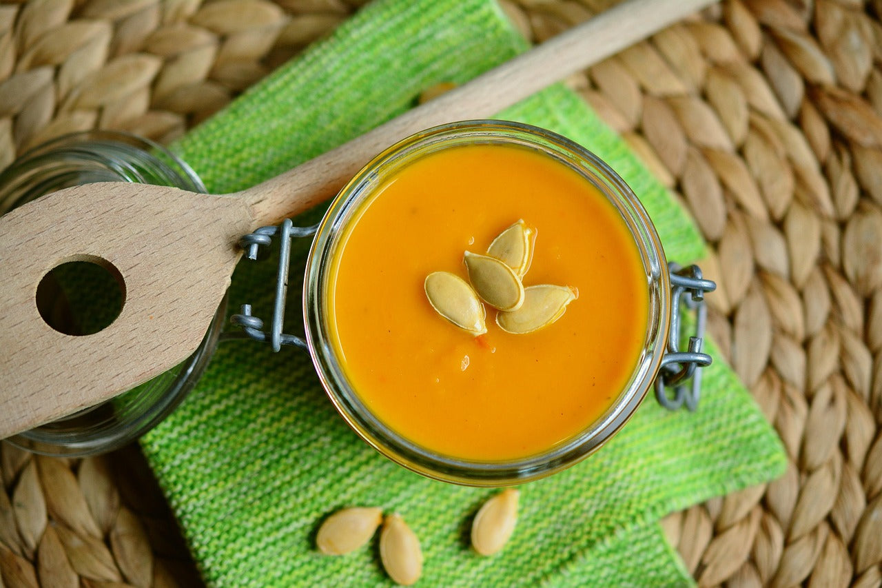 Velouté crémeux de courge butternut et lait d'amande